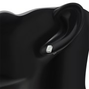 Mother of Pearl Rectangle Silver Stud Earrings, e374st